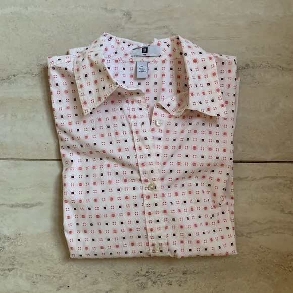 Gap white Pink & Purple Pattern Button Down Top - Picture 5 of 6